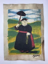 Fernando Botero COA Art Painting Original Drawing Vintage Paper Signed