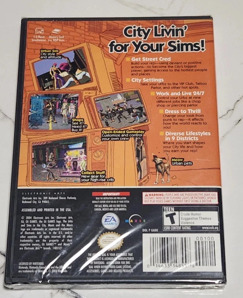 Urbz Sims in the City Nintendo GameCube Black Label...New Still In Factory Seal! - Image 2 of 4