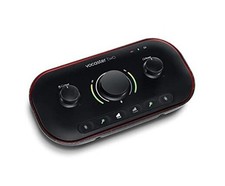   Podcasting Interface for Recording Host and Guest. Two Mic Vocaster Two