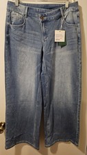 Halara Flex High Waisted Baggy Wide Leg Casual Jeans Med. Wash Women's Sz M NWT