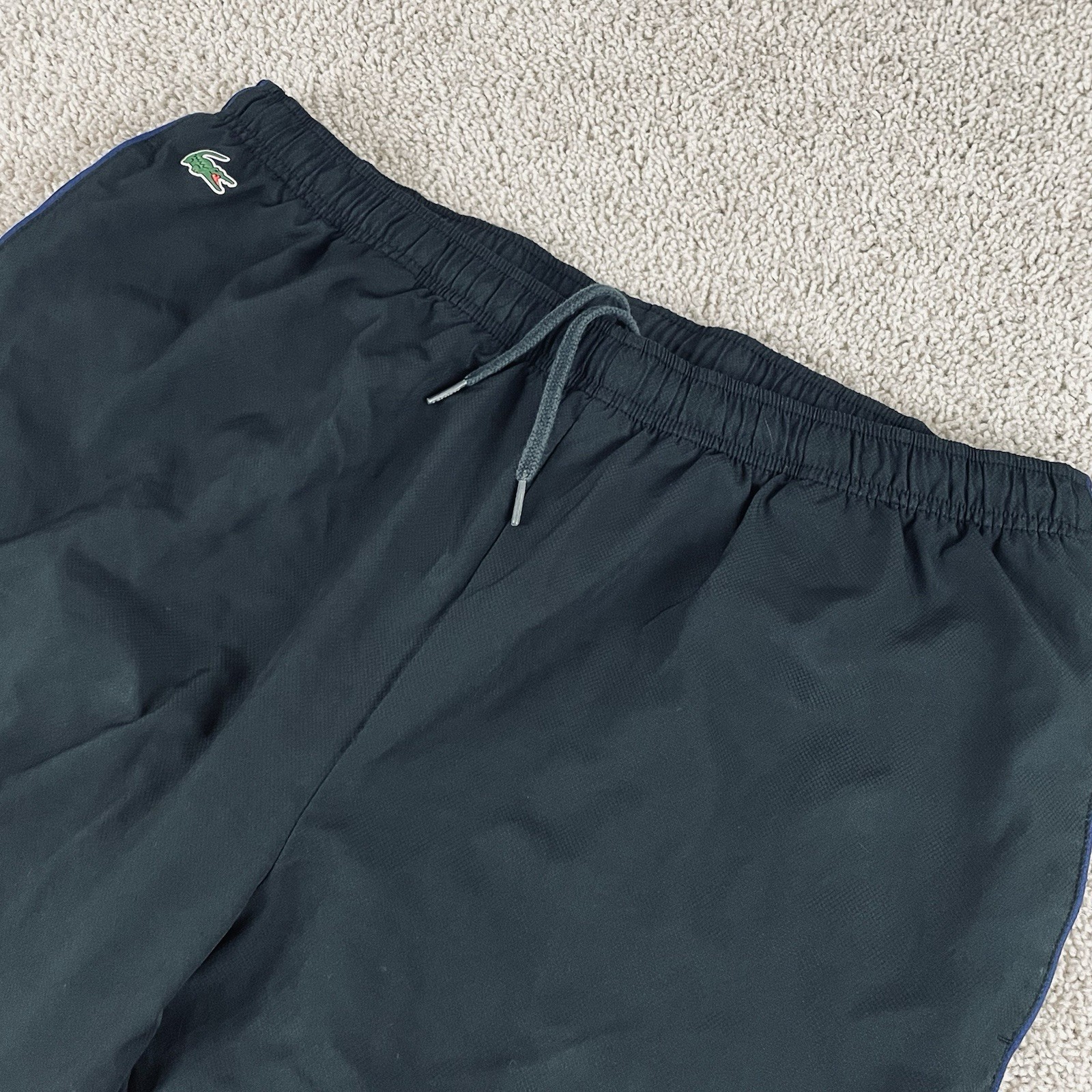 Lacoste Sport Track Pants Mens XXL 7 Black Lined Tracksuit Bottoms F302