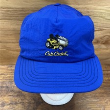 Vintage Cub Cadet Lawn Mower Hat Cap Blue Adjustable USA Made