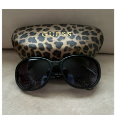 GUESS Oversized Black Leopard Womens Sunglass...
