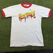 WWE Authentic Rowdy Roddy Piper Hot Rod Ringer T-Shirt White Red M Wrestling