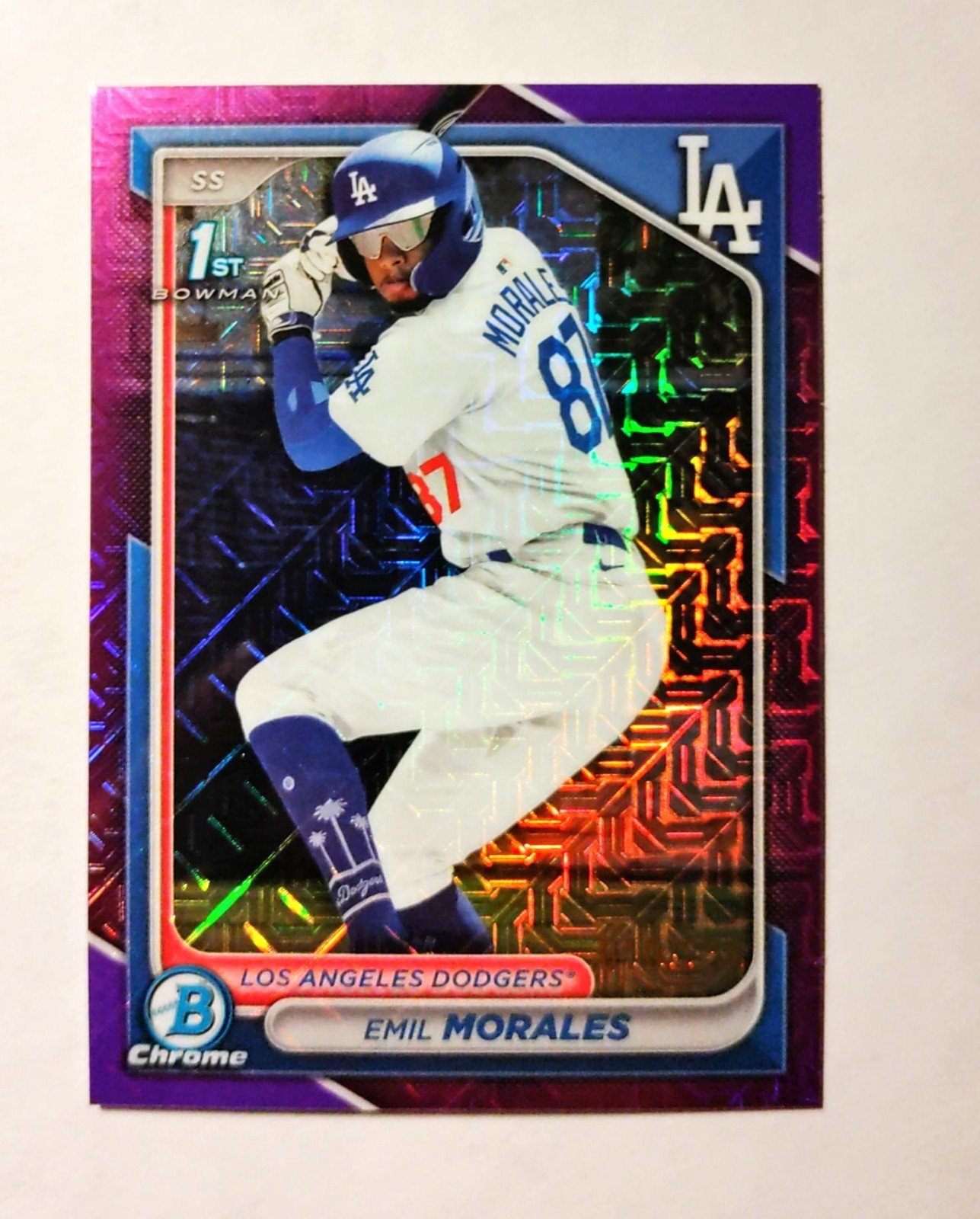Emil Morales 2024 1st Bowman Chrome #BCP-221 Mega PURPLE REFRACTOR 010/250 i6