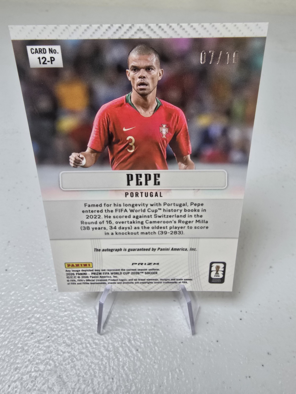 2026 Panini Prizm FIFA World Cup PEPE Breakaway Gold Auto 7/10 Portugal *READ  view 2
