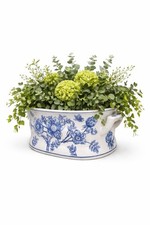 Chinoiserie Blue white Foot Bath Orchid Plant...