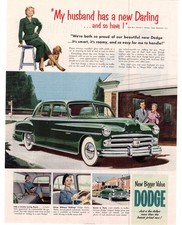 1950 Dodge New Bigger Value Magic Mile Ride & Comfort Features Print Ad