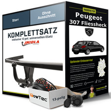 Für PEUGEOT 307 Fliessheck 3A,C Anhängerkupplung starr +eSatz 13pol uni. 00- NEU