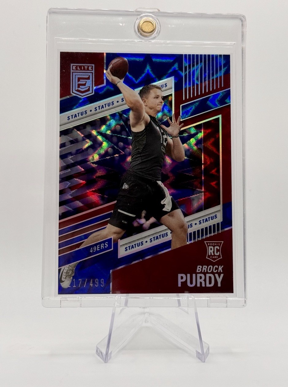 Brock Purdy SP RC 💥#’d /499💥 STATUS EXPLOSION 2022 Donruss Elite #185 Rookie