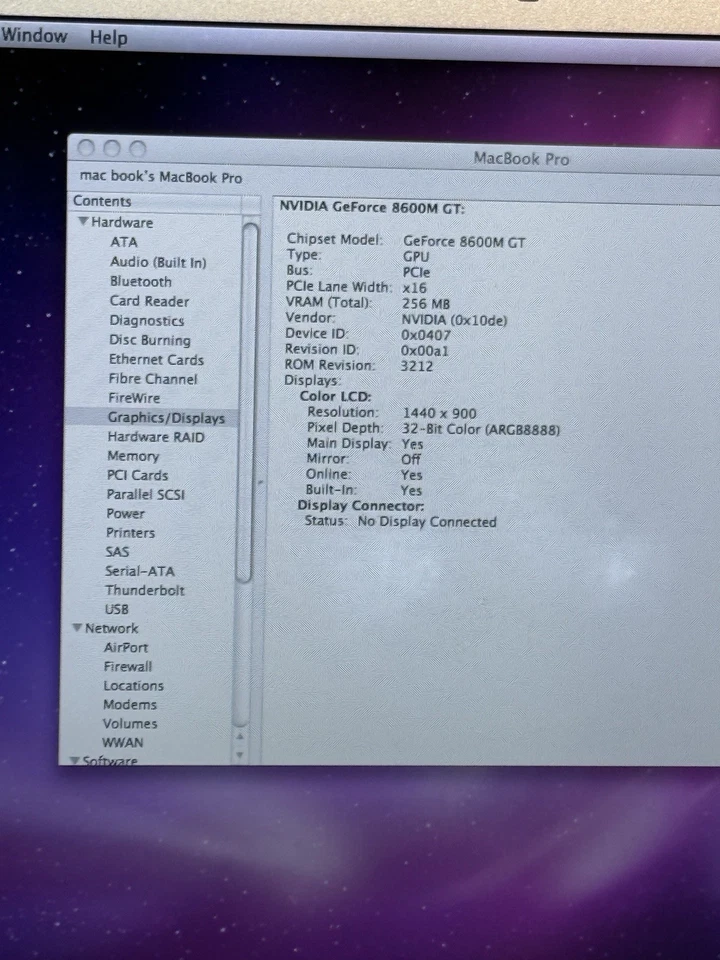 Apple MacBook Pro 15” (2.4GHz Core 2 Duo / 4GB RAM No PSU - Image 4 of 4