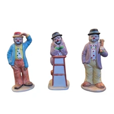 Emmett Kelly Jr Flambro Clown Figurines Lot of 3 Weary Willie Sad Clowns 5.5"