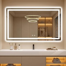 LED Bathroom Vanity Mirror with Light, 30"x50" Led Bathroom Vanity Mirror wit...