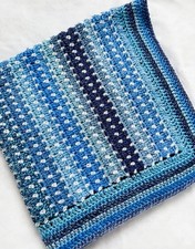 Handmade Crochet Baby Blanket: Soft Acrylic Yarn 28x28 inches