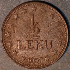 Albania 1/2 Leku 1957 KM# 35