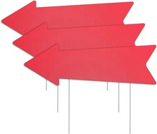 Red Arrow Signs with Stakes 16 X 5 Inches,This Way Directional Arrow Yard Signs,