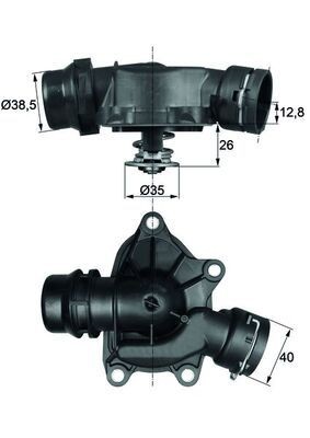 Thermostat liquide de refroidissement MAHLE TI 26 88 pour entretien moteur BMW