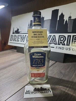 EMPTY Evan Williams 1783 Small Batch Kentucky Bourbon Whiskey 750ml AMERICAN ED