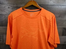 Arc'teryx Shirt Mens Large Orange Cormac Logo Short Sleeve Athletic Tee