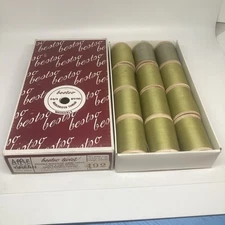 Vintage NOS Bestso Twist Thread Wooden Spools Box of 12 #492 Apple Green