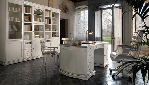 Italienische MöBel BüRo Tisch Einrichtung MöBel Schreibtisch Echtholz Tische Neu-image