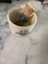 Vintage Old Spice Shaving Mug Ship Grand Turk-Salem 1786 with Chesterfield Brush