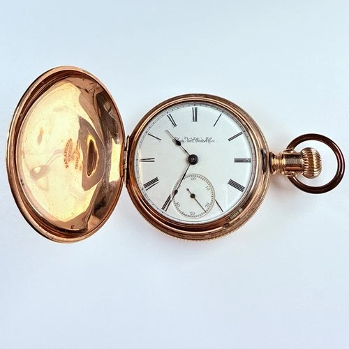 Antique 1888 ELGIN 11 Jewel Gold Filled Pocket Watch Fancy C.W.C. Co Hunter Case