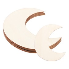 4.7"x1.8'' Wooden Moon, 5 Pack Unfinished Wood Moon Blank Wooden Cutouts