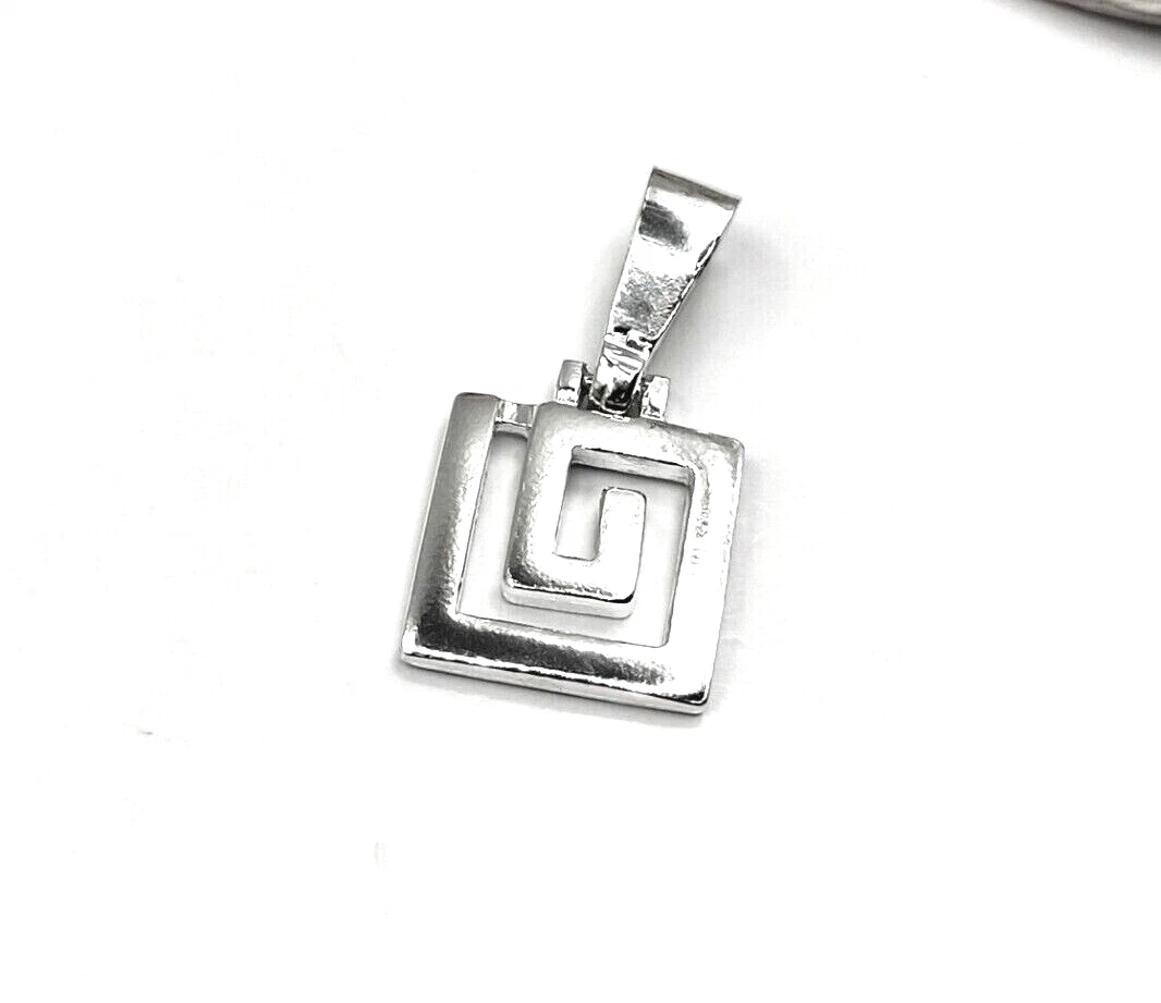 Handmade Sterling Silver 925 Greek Key Meander Pendant