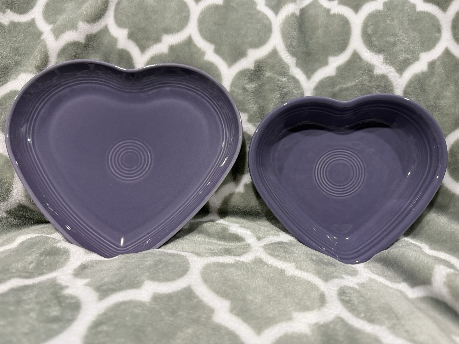 Fiestaware Lavender Heart Plate & Bowl Set LIMITED - BRAND NEW