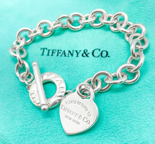 Tiffany & Co. Return to Tiffany Heart Tag Toggle Bracelet Sterling Silver 7.5"
