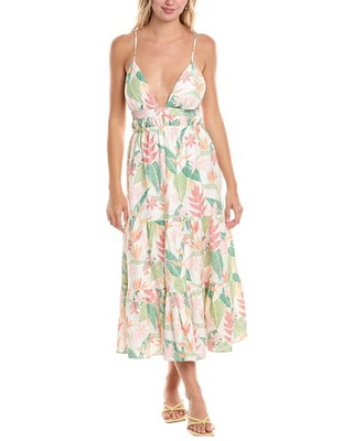 Tori Richard Takes 2 To Mango Heidi Linen-Blend Maxi Dress Women's White Xl