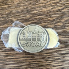 Vintage Skoal Smokeless Tobacco Brass Cowboys On Fence Money Clip