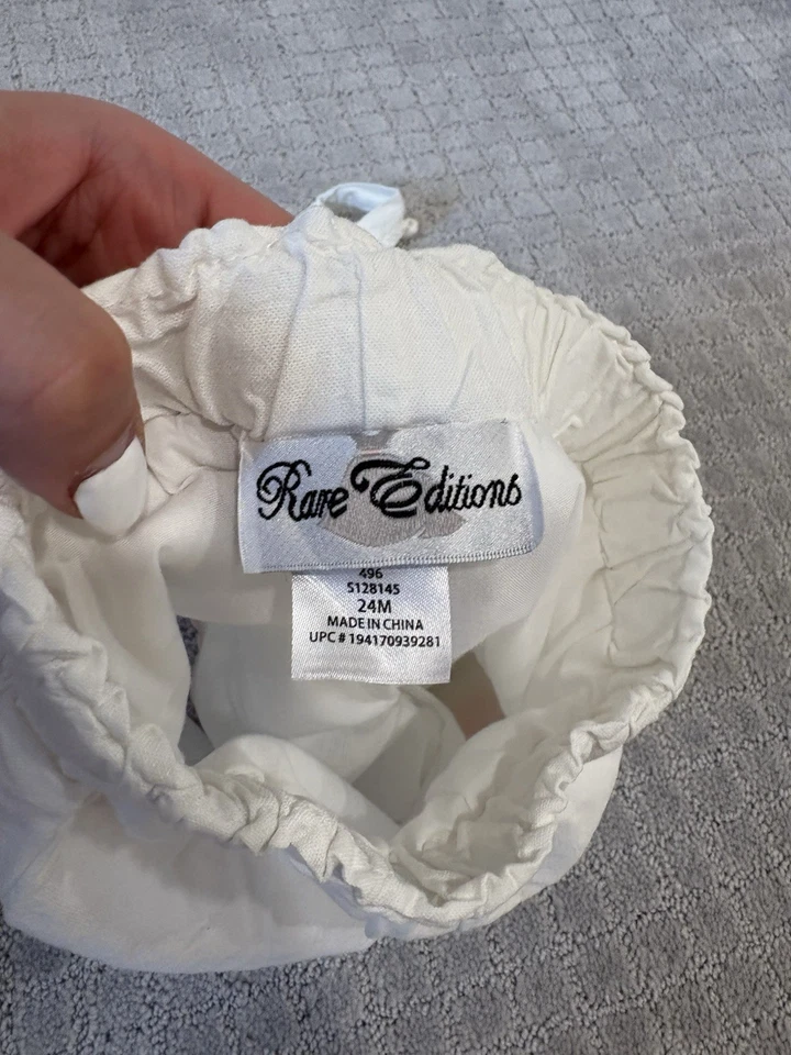 Bebé Niña Edición Rara Verano Blanco Fruta Mezcla Lino Conjunto Talla 18-24 Meses Foto 4 de 4