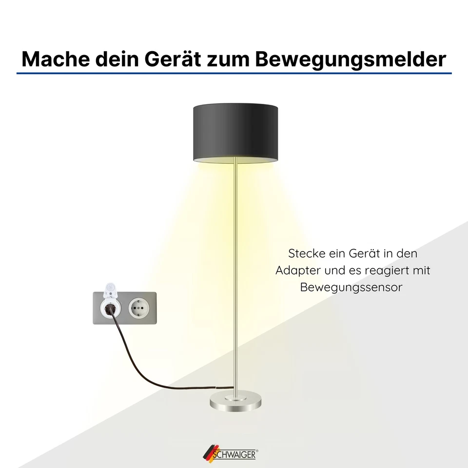 Zwischenstecker Adapter Steckdose Bewegungsmelder Lichtsensor drehbar Innen - Bild 4 von 4
