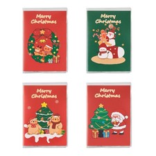 4Pcs Small Notepads Christmas Themed Notebook 4.2x3Inch Pocket Notebook 128Pages