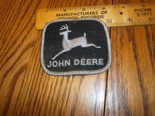 VINTAGE JOHN DEERE BLACK & SILVER  PATCH COOL  ESTATE FIND USED