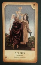 Hinkler Secrets of the Tarot Card 3 Of Cups 4.75" X 2.75"