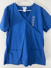 Women  s Blue Gem Scrubs Size XL Top New Never Worn