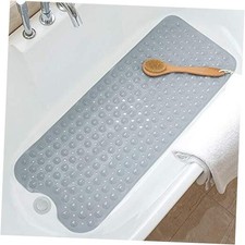 Bathtub Mats for Shower Tub Non-Slip Bath Mat 39 x 16 Inch Extra Long Grey