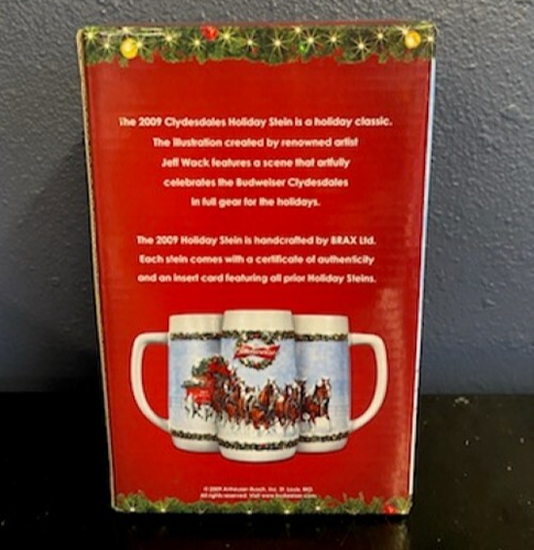 2009 Budweiser Holiday Stein-By Brax - #CS699-"A Holiday Tradition" W/Box - Picture 7 of 7