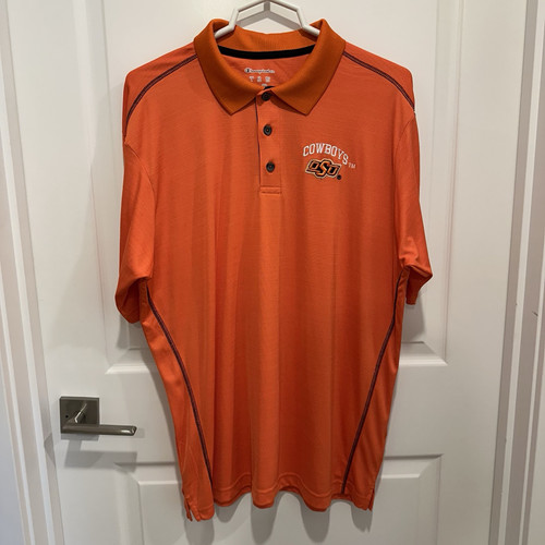 Oklahoma State Cowboys Poloshirt Herren XL Champion Kurzarm Orange OSU - Bild 1 von 15