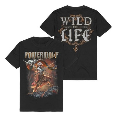 Powerwolf T-Shirt Herren Wild For Life schwarz Band-Merch, Bands 100% Baumwolle