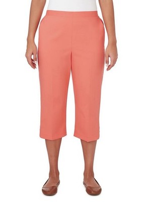 Women s Alfred Dunner Classic Fit Capri Pants Size 12 Coral Orange Pockets NWT