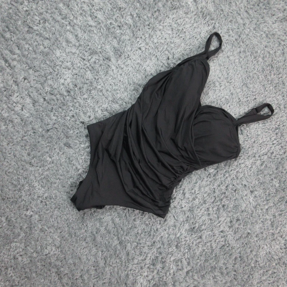 Traje de baño Calzedonia para mujer grande negro moldeando una pieza fruncido acolchado nuevo con etiquetas Foto 2 de 4