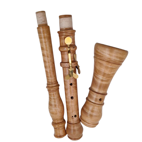Clear color Baroque Oboe A-415HZ, Flames maple wood Oboe with reed - Picture 5 of 10