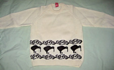 New Zealand 100 Wool Hand Knit KIWI Sweater Boy or Girl Sz 8-10  