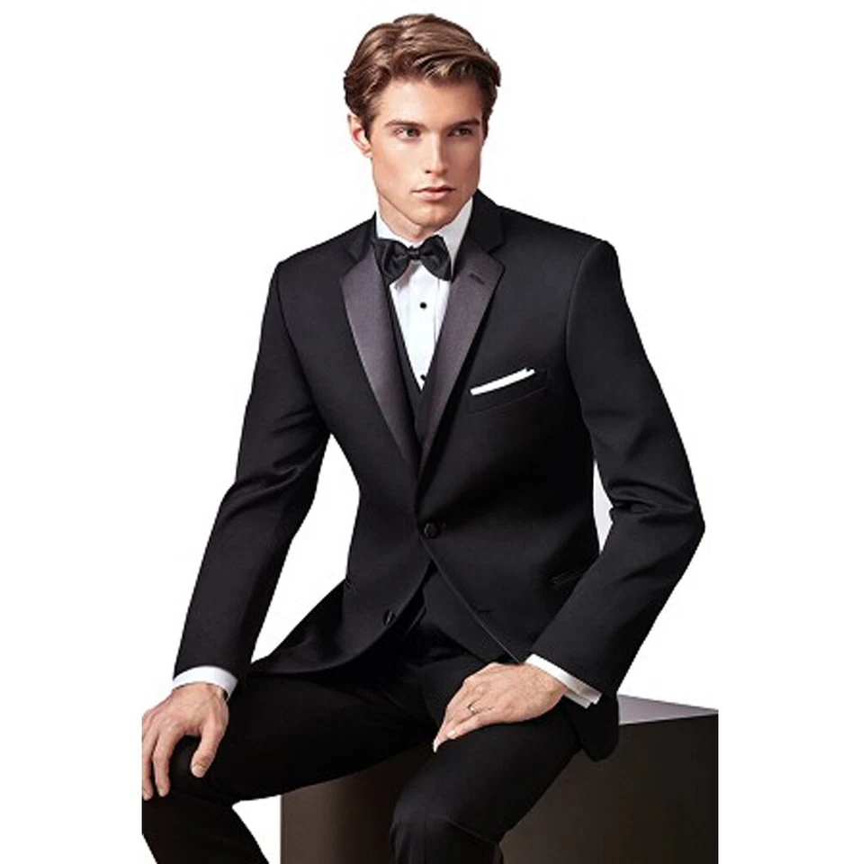 Ike Behar Two Button Notch Slim Fit Black Tuxedo - Image 2 of 2