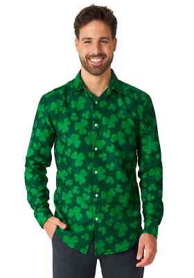 shamrock green dress shirt Mens Suitmeister Button Up St. Pats All Heels