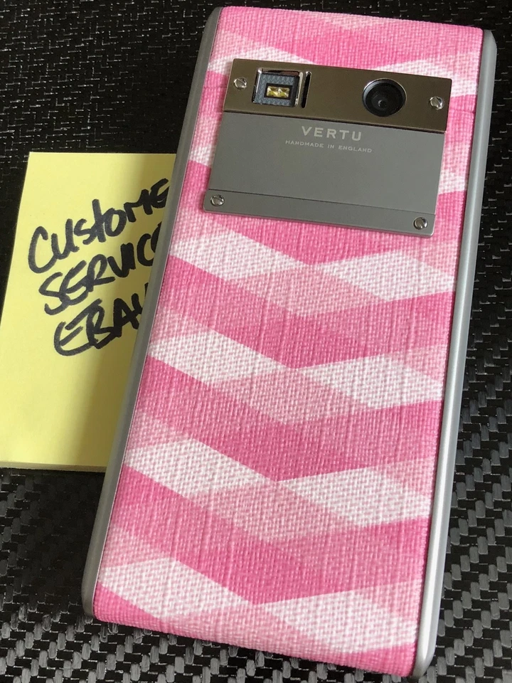 VERTU ASTER Chevron Pink Canvas Global 4G GSM Luxury Phone 64GB - Image 2 of 2